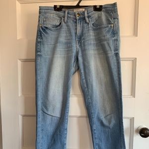 FRAME Denim Raw Hem Straight Leg Jeans